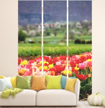 Tulpenfluss, Flächenvorhang 3er Set